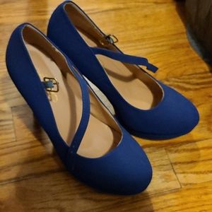 Blue High Heel Pumps, Size 6